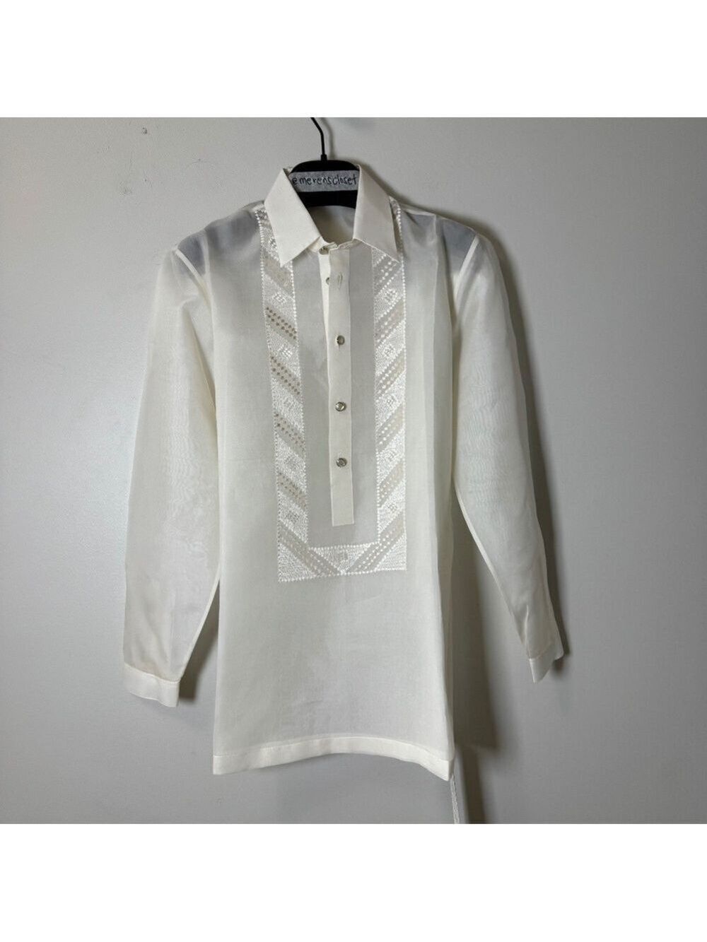 Barong Tagalog Kultura Kids White Button Down Shirt Pilipino size 18